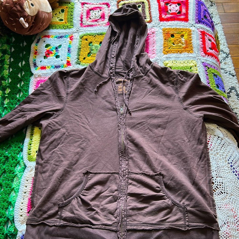 Brown zip up